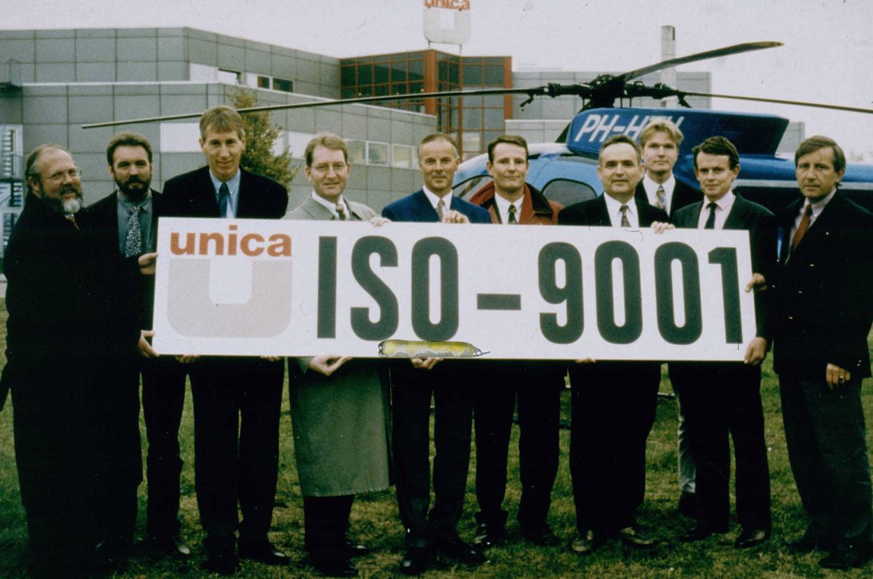 1990 - ISO-9001 certificering voor Unica