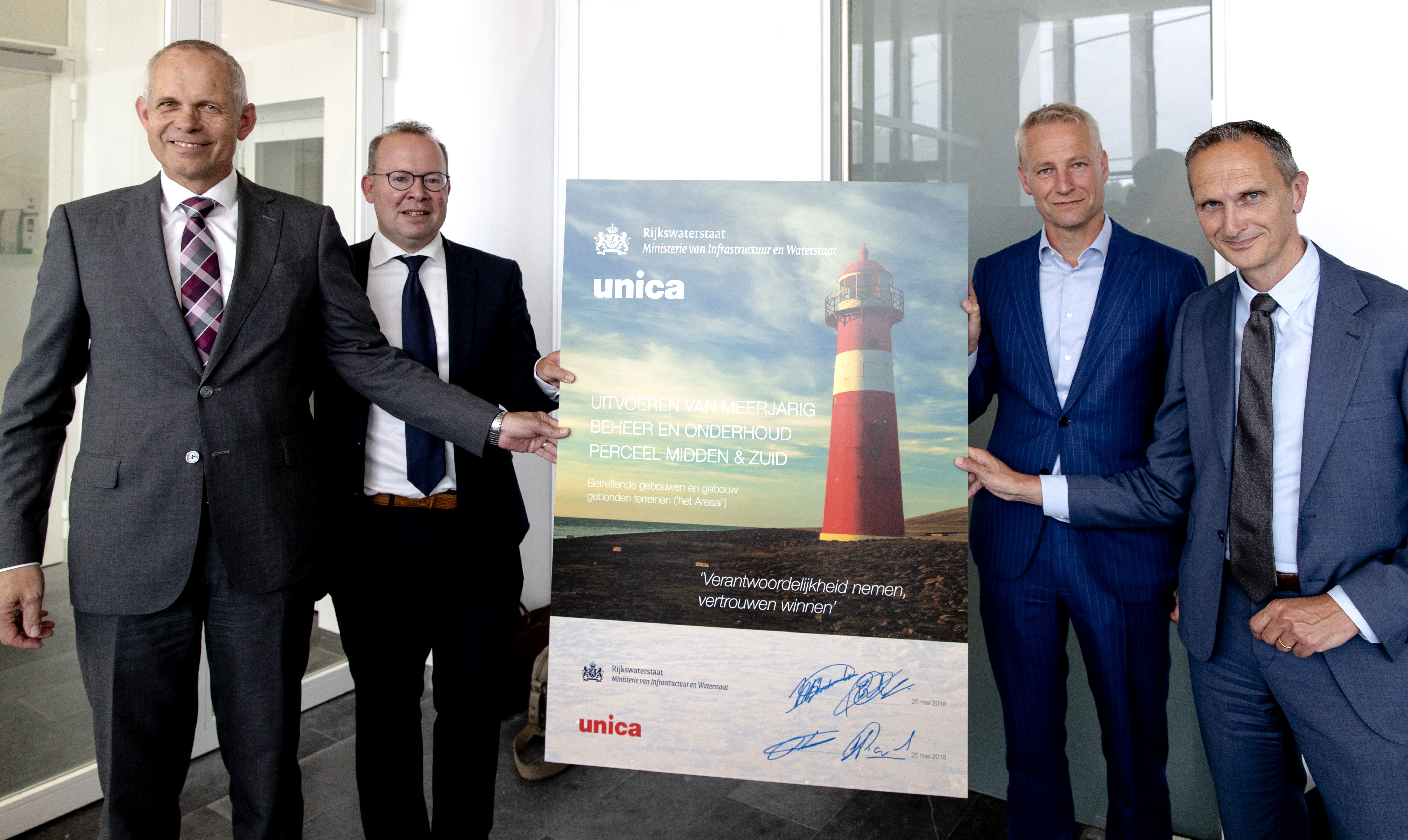 Contractondertekening Unica en Rijkswaterstaat